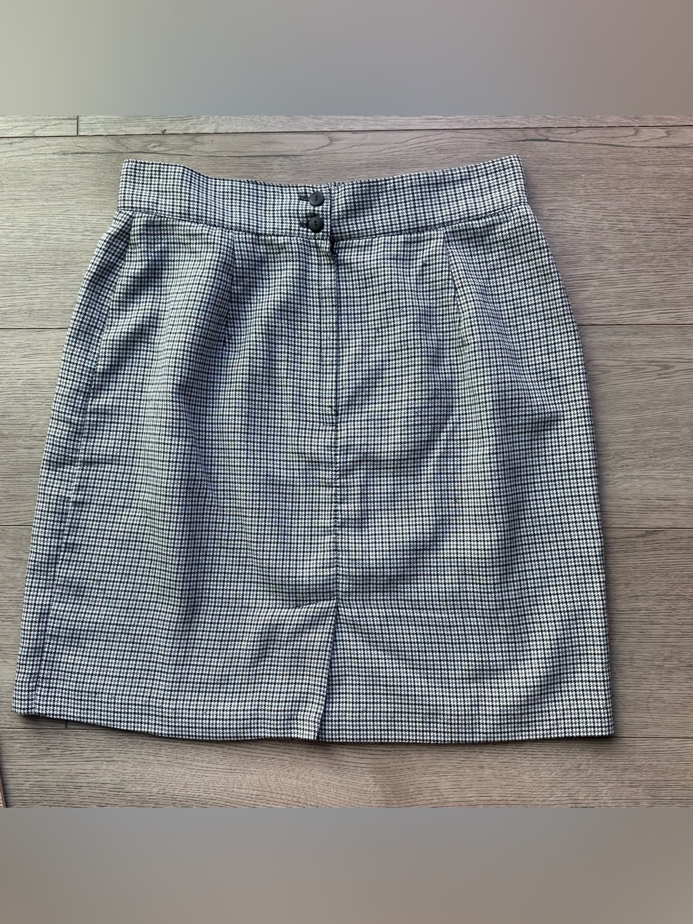 Laura Whitten Houndstooth Pencil Skirt Black White Size 14 Preppy School girl - Picture 6 of 6